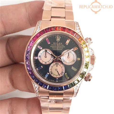 replica rainbow rolex